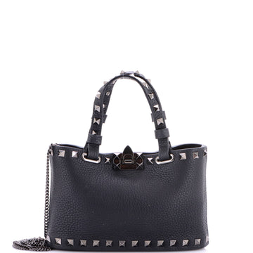 Valentino Garavani Rockstud Flip Lock Chain Tote Leather Mini