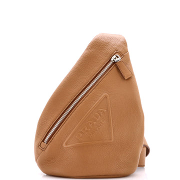 Prada Triangle Logo Sling Bag Leather