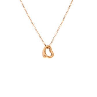 Tiffany & Co. Elsa Peretti Open Heart Pendant Necklace 18K Rose Gold 7mm