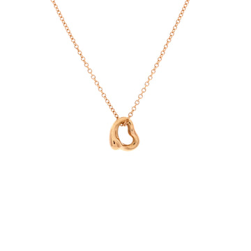 Tiffany & Co. Elsa Peretti Open Heart Pendant Necklace 18K Rose Gold 7mm