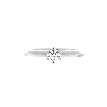 Tiffany & Co. Tiffany Setting Solitaire Ring Platinum with RBC Diamond H/3EX/VS1 0.22CT