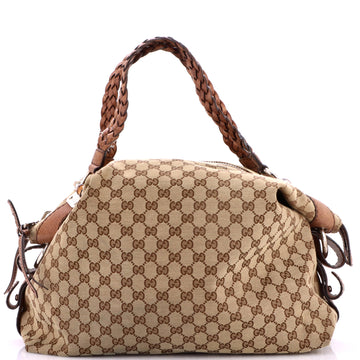 Gucci Bamboo Bar Shoulder Bag GG Canvas Large