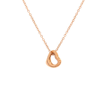 Tiffany & Co. Elsa Peretti Open Heart Pendant Necklace 18K Rose Gold 7mm