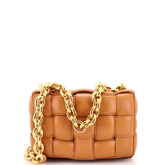 Bottega Veneta Cassette Chain Crossbody Bag Padded Maxi Intrecciato Leather