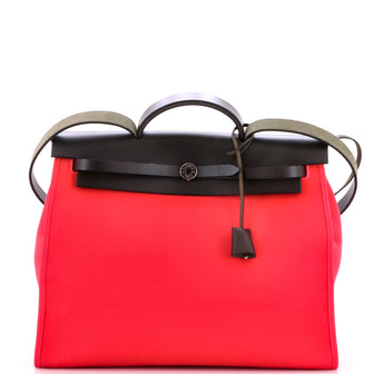 Hermes Herbag Zip Leather and Toile 39