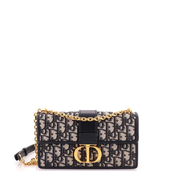 Christian Dior 30 Montaigne Chain Flap Bag Oblique Canvas East West
