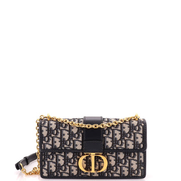 Christian Dior 30 Montaigne Chain Flap Bag Oblique Canvas East West