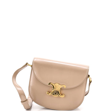 Celine Triomphe Besace Clea Flap Bag Leather