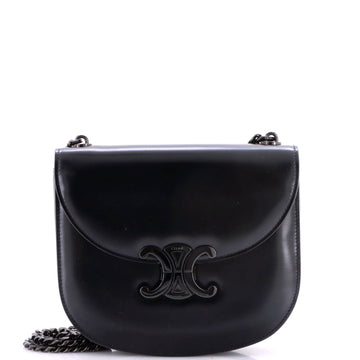 Celine Triomphe Besace Clea Chain Flap Bag Leather