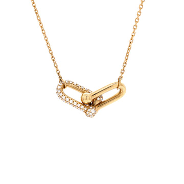 Tiffany & Co. HardWear Double Link Pendant Necklace 18K Yellow Gold with Diamonds Small