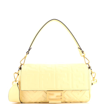 Fendi Baguette NM Bag Zucca Embossed Leather Medium