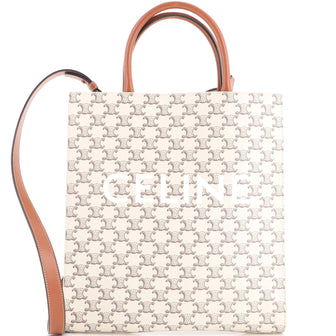 Celine Vertical Cabas Tote Triomphe Coated Canvas Medium