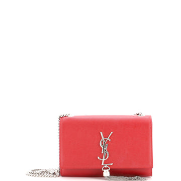 Saint Laurent Classic Monogram Tassel Crossbody Bag Grainy Leather Small