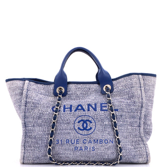 Chanel Deauville Tote Raffia with Glitter Detail Medium