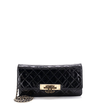 Chanel Golden Class Wallet on Chain Quilted Patent East West
