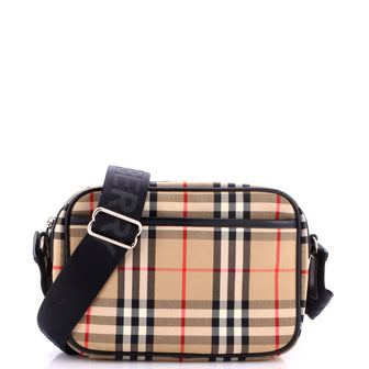 Burberry Front Pocket Crossbody Bag Vintage Check Canvas