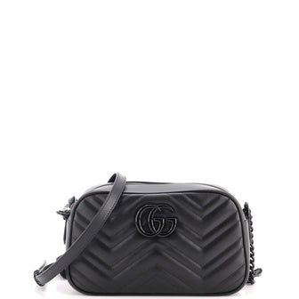 Gucci GG Marmont Monochrome Shoulder Bag Matelasse Leather Small