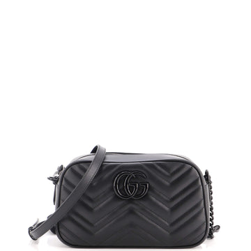 Gucci GG Marmont Monochrome Shoulder Bag Matelasse Leather Small