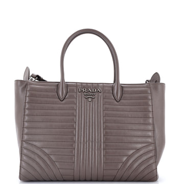 Prada Convertible Open Tote Diagramme Quilted Leather Medium