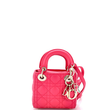 Christian Dior Lady Dior Bag Cannage Quilt Lambskin Micro
