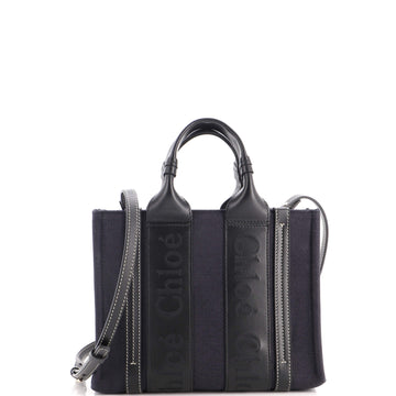 Chloe Woody Convertible Tote Canvas with Leather Small