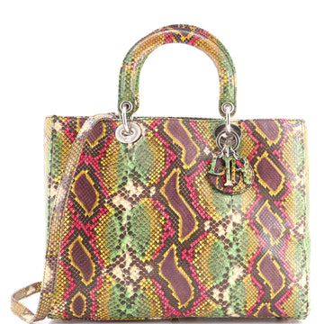 Christian Dior Lady Dior Bag Python Large
