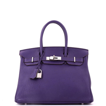 Hermes Birkin Handbag Purple Togo with Palladium Hardware 30