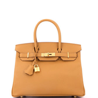 Hermes Birkin Handbag Brown Epsom with Gold Hardware 30
