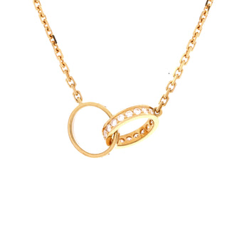 Cartier Love Interlocking Necklace 18K Yellow Gold and Diamonds