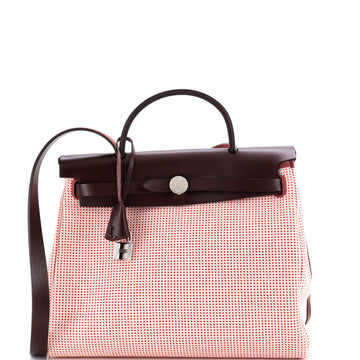 Hermes Herbag Zip Criss Viking Toile and Leather 31