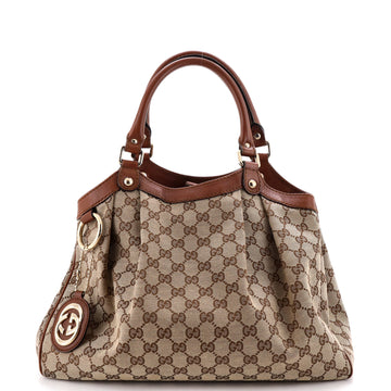 Gucci Sukey Tote GG Canvas with Leather Medium