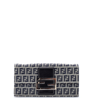 Fendi Vintage FF Flap Continental Wallet Zucchino Canvas