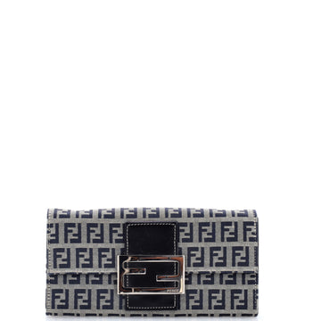 Fendi Vintage FF Flap Continental Wallet Zucchino Canvas