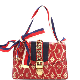 Gucci Sylvie Shoulder Bag Printed Leather Small
