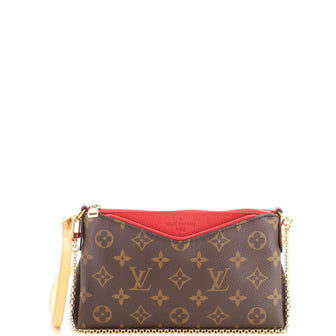Louis Vuitton Pallas Clutch Monogram Canvas with Leather