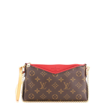 Louis Vuitton Pallas Clutch Monogram Canvas with Leather
