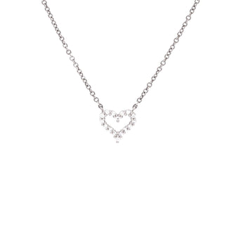 Tiffany & Co. Heart Pendant Necklace Platinum with Diamonds Mini