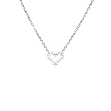 Tiffany & Co. Heart Pendant Necklace Platinum with Diamonds Mini