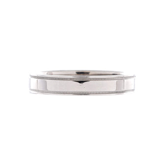 Tiffany & Co. Essential Band Double Milgrain Ring Platinum and DIamond