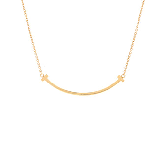 Tiffany & Co. T Smile Pendant Necklace 18K Yellow Gold Small