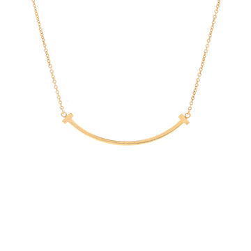 Tiffany & Co. T Smile Pendant Necklace 18K Yellow Gold Small