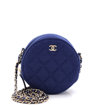 Chanel Round Clutch with Chain Quilted Jersey Mini