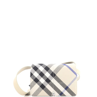 Burberry Snip Shoulder Bag Check Jacquard with Leather
