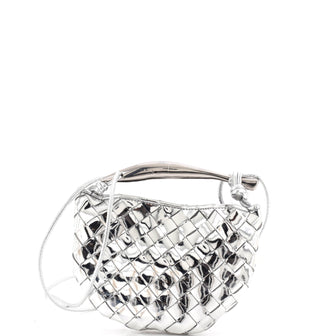Bottega Veneta Sardine Top Handle Bag Metallic Leather Mini