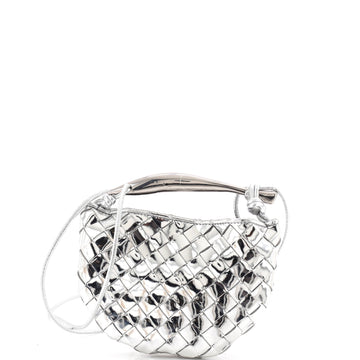 Bottega Veneta Sardine Top Handle Bag Metallic Leather Mini