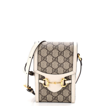 Gucci Horsebit 1955 Crossbody Bag GG Coated Canvas with Leather Mini