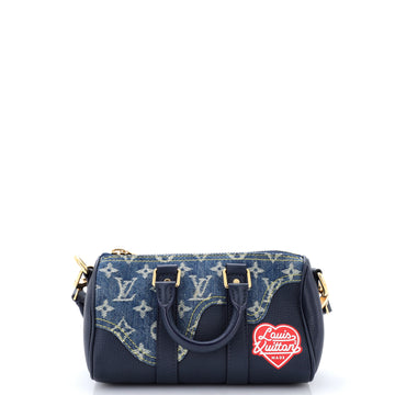 Louis Vuitton Nigo Keepall Bandouliere Bag Monogram Denim and Taurillon Leather XS
