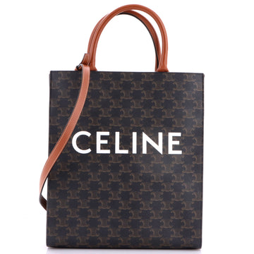 Celine Vertical Cabas Tote Triomphe Coated Canvas Small