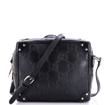 Gucci Square Shoulder Bag GG Embossed Perforated Leather