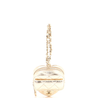 Chanel Heart Bag Charm Quilted Lambskin